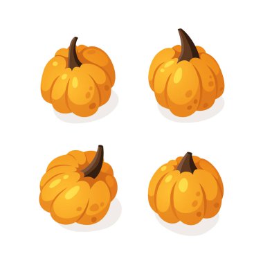 Karikatür Balkabağı Baharat Sezonu İmajı. El yapımı stil sebze. Vektör taze organik gıda çekiyor. Yaz illüstrasyonunda meyve püresi veya turta için vejetaryen malzemeler