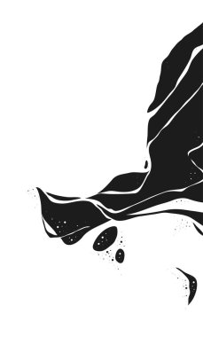 Soyut Vektör Arkaplan Jüpiter Yüzeyi. Marbel desenli el çizimi. Moda Çizimi Siyah ve Beyaz Sıvı Boya Mürekkebi