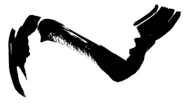 Beyaz arka planda Siyah Smear 'ın Boya Çizimi. El çizimi soyut illüstrasyon grunge elementleri. Tasarım için soyut mürekkep nesneleri