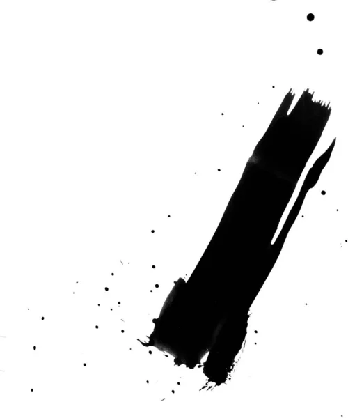 Paint Drawing Black Smear Witte Achtergrond Handgetekende Abstracte Illustratie Grunge — Stockfoto