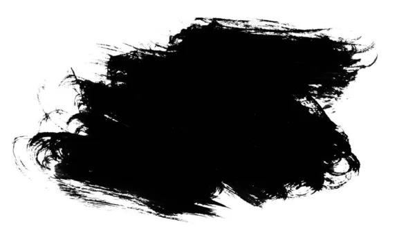 Paint Drawing Black Smear Witte Achtergrond Handgetekende Abstracte Illustratie Grunge — Stockfoto