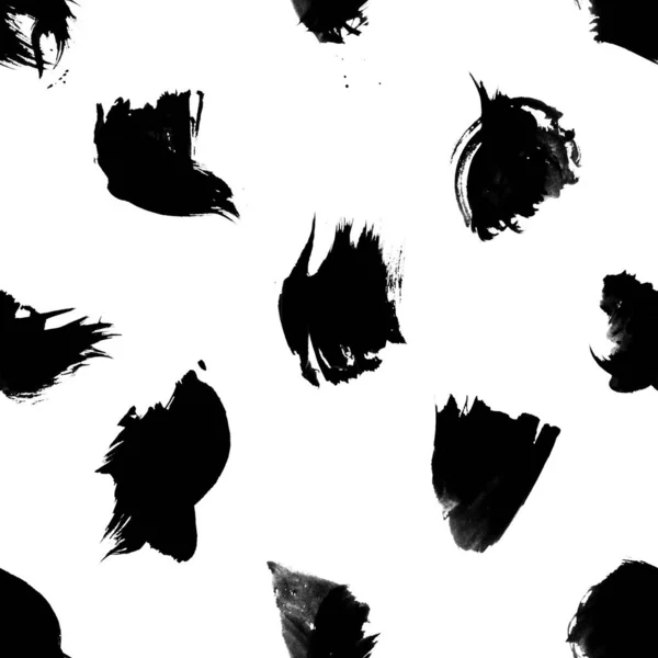 Paint Drawing Black Smear White Background Hand Drawn Abstract Illustration — Stock Photo, Image