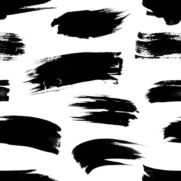 Rysunek Farby Czarnej Rozmazu Białym Tle Ręcznie Rysowane Abstrakcyjne Ilustracje — Zdjęcie stockowe