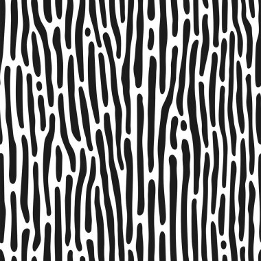 Soyut Vektör Doğa Özgeçmişi. El çizimi, kusursuz desen. Moda İllüstrasyonu Siyah ve Beyaz Doku 