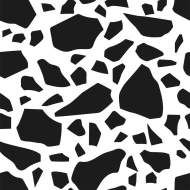 Soyut Vektör Doğa Özgeçmişi. El çizimi, kusursuz desen. Moda İllüstrasyonu Siyah ve Beyaz Doku 