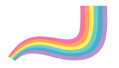 Vektör Düz Çizim Gökkuşağı. Çizgi film Renkli Gurur Çizimi. LGBTQ Bayrak Desteği Simge Kurdelesi