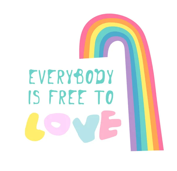 Vector Flat Illustration Rainbow Text Cartoon Pride Colorful Drawing Lgbtq — 图库矢量图片