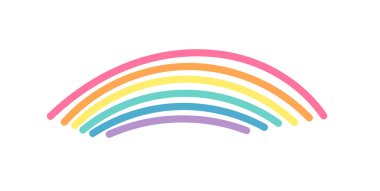 Vektör Doodle Çizimi Gökkuşağı. Çizgi film Renkli Gurur Çizimi. El Çizimi LGBTQ Bayrak Desteği Kurdele Çizimi