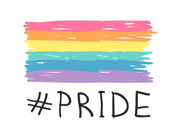 Εικονογράφηση Vector Doodle Rainbow Ζωγραφική Cartoon Pride Πολύχρωμο Χειροκίνητη Lgbtq — Διανυσματικό Αρχείο