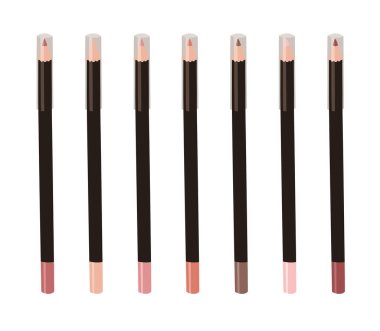 El Çizimi Çizimi Moda Çizimi Makyaj Malzemeleri Göz ve Dudaklar için Penil. Vector Set Çekici Güzellik Ürünleri. Sanat Eserleri Koleksiyonu Dekoratif Kozmetik