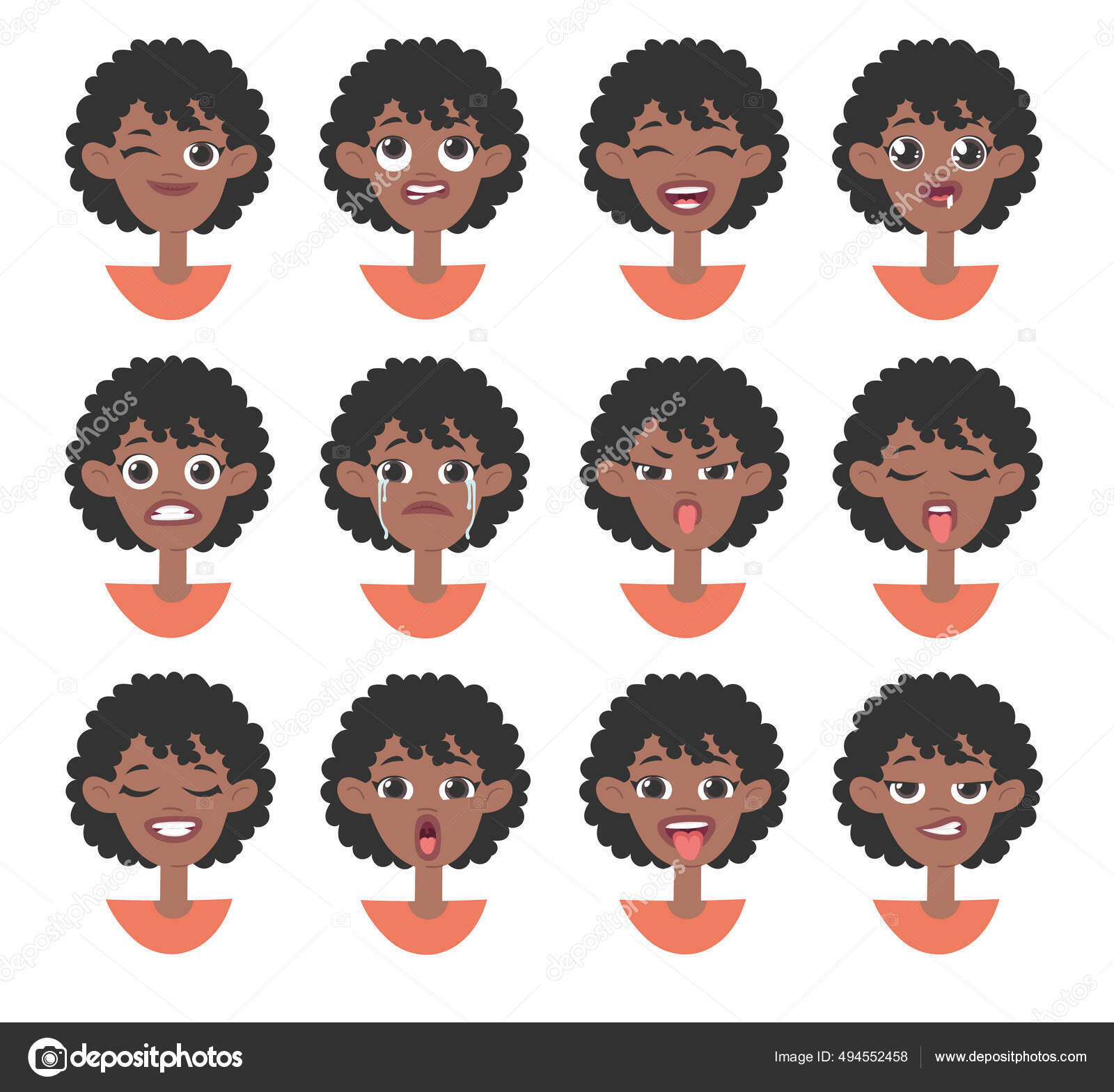 Linda e simples emoticon de desenho animado emoji menina ou mulher