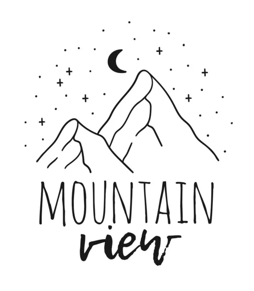 Χειροποίητο Λογότυπο Βουνού Ski Resort Διάνυσμα Εικονίδιο Doodle Στοιχείο Μεγάλη — Διανυσματικό Αρχείο