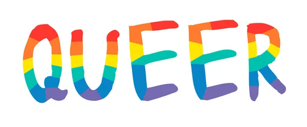 Vector Doodle Illustration Rainbow Word Kreslený Text Barvě Pýchy Ručně — Stockový vektor