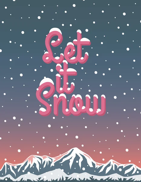 Lass es schneien, Winterschrift — Stockvektor
