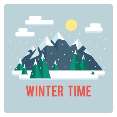 Dağlar manzara, kış saati, günü