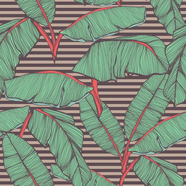 Hojas de palma tropical fondo sin costuras — Vector de stock