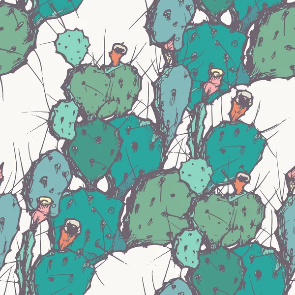 Fond vectoriel sans couture avec cactus . — Image vectorielle