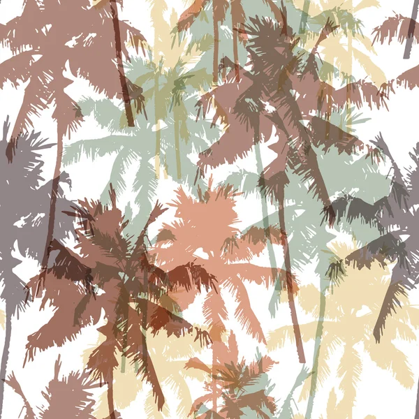 Płynny wzór z palmami — Wektor stockowy