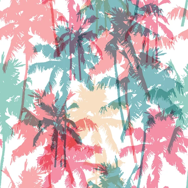 Seamless pattern with palm trees — Stock Vector