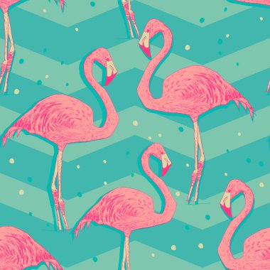 Flamingo kuşlarında kusursuz desen
