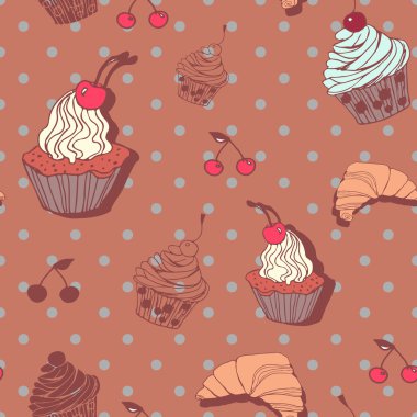 Çörekler ve vektör kruvasan ile Seamless Modeli