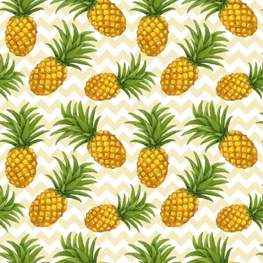 El çizimi pürüzsüz kalıp ve vektör içinde ananas