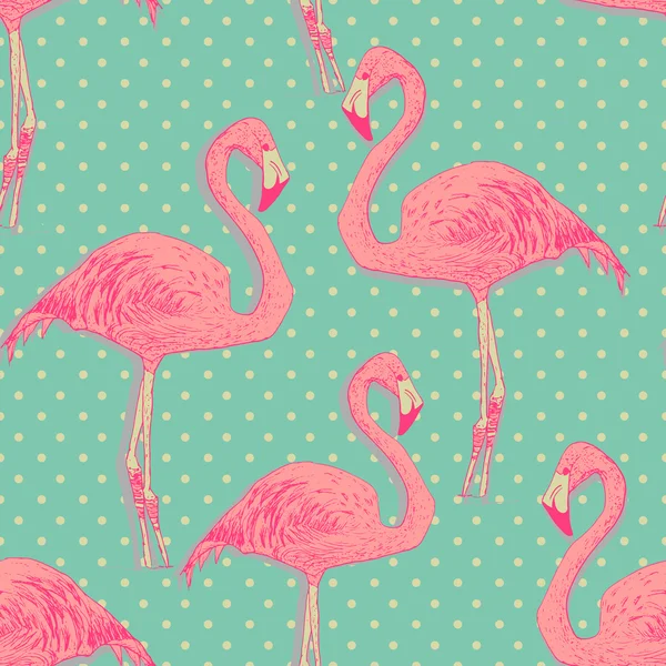 sorunsuz flamingo kuşu desen. elle çizilmiş vektör