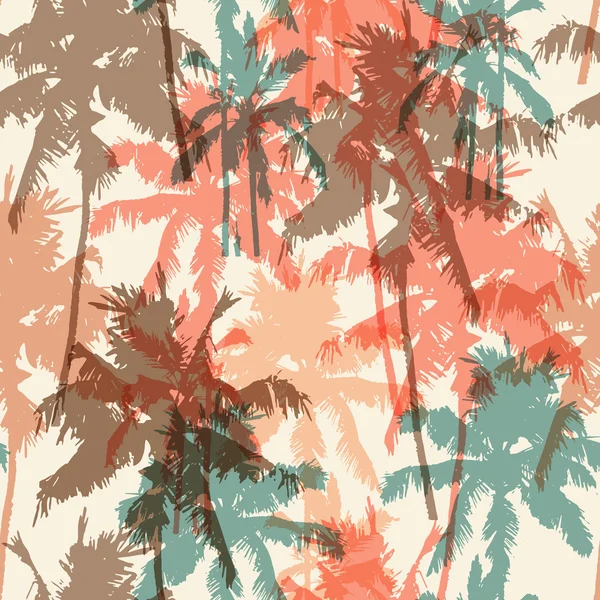 Seamless pattern with palm trees — Stock Vector