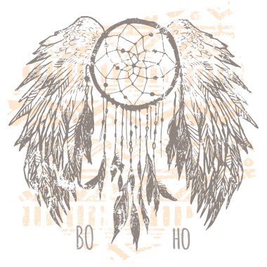 Dreamcatcher print , t-shirt graphics , vectors clipart