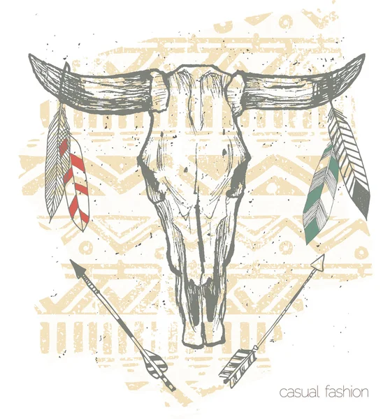 Bull κρανίο εκτύπωσης — Διανυσματικό Αρχείο