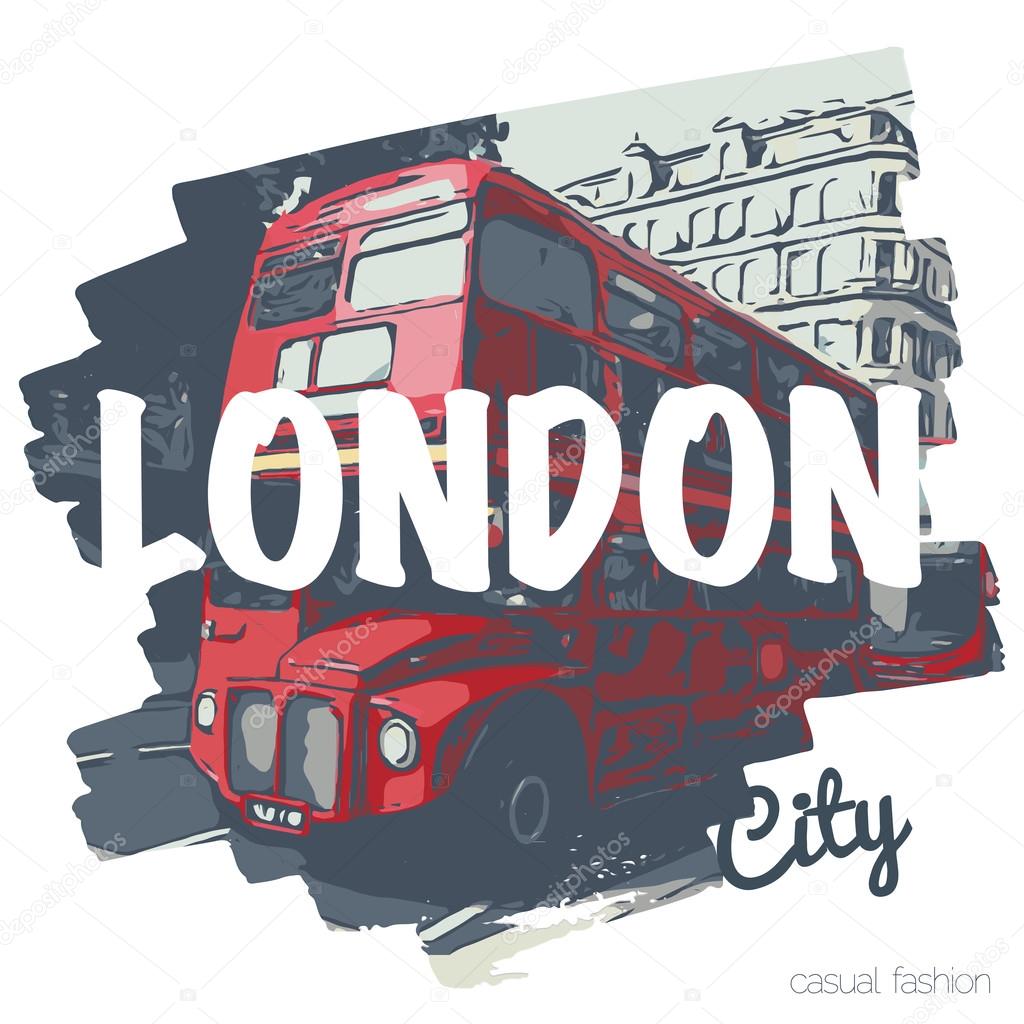 London bus vecrot print  for t-shirt and another uses
