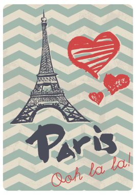 Retro tarzı Paris aşk vektör yazdırma
