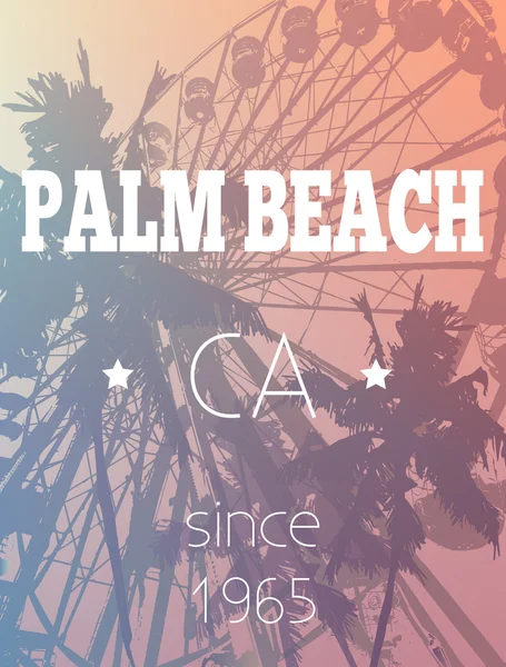 Eğlence Fuarı ve palmiye ağaçları vektör yazdırma