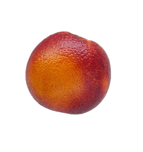 Einzelne bunte rote sizilianische Orange isoliert auf weiß — Stockfoto