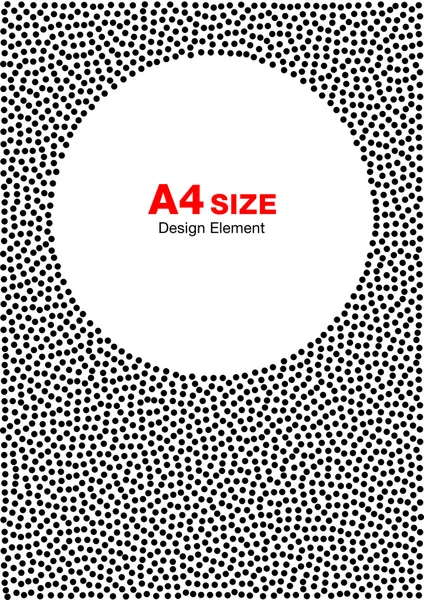 Cadre abstrait à pois demi-tons. Cercle Contexte. Format A4, a4 pour — Image vectorielle