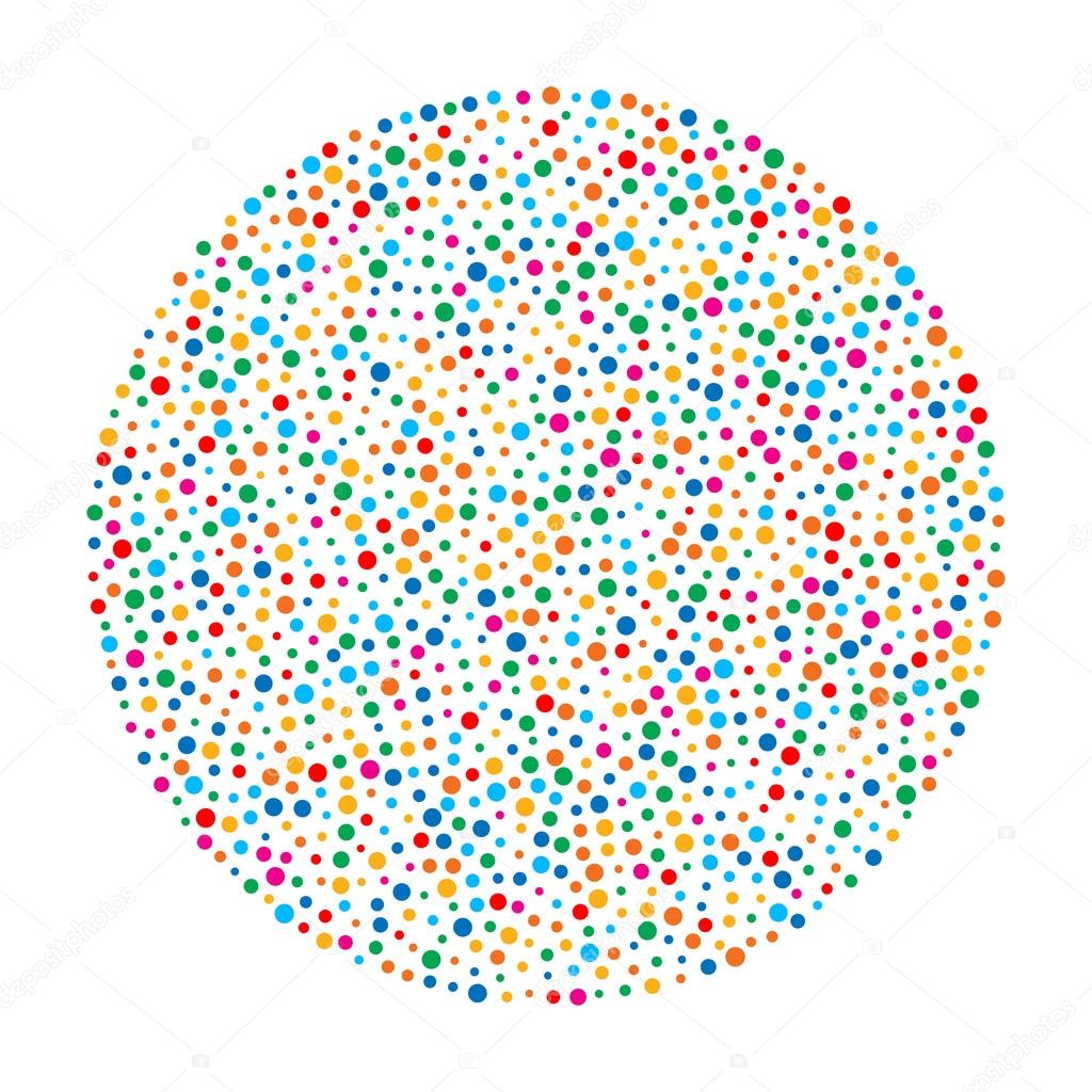 Rainbow Color Bright Abstract Halftone Circle Design Element