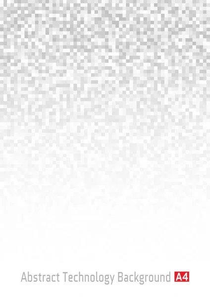 Αφηρημένη γκρι τεχνολογία Pixel φόντου, σχήματος Α4. Πρότυπο μεγέθους A4 — Διανυσματικό Αρχείο