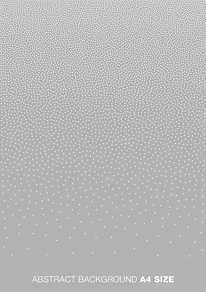 Tonad vit rasterpunkter på grå bakgrund, A4-storlek. — Stock vektor
