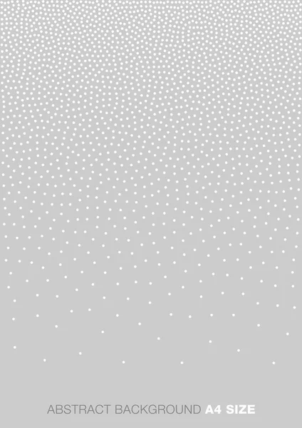 Gradient Halftone White Dots on Gray Background, A4 size. — Stock Vector