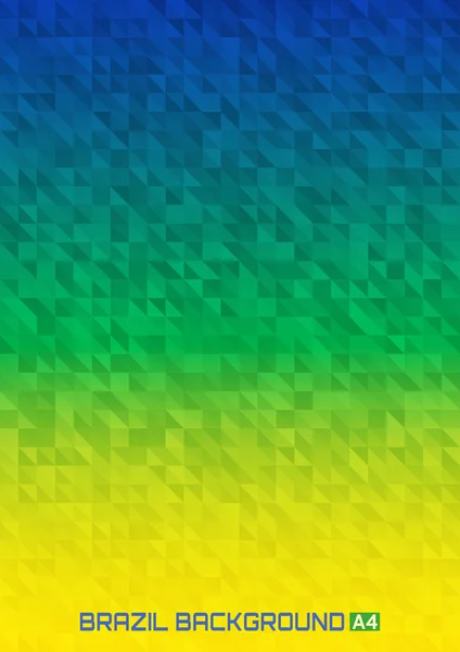 Fondo geométrico digital Brasil 2016 colores de la bandera, formato vectorial A4 . — Vector de stock