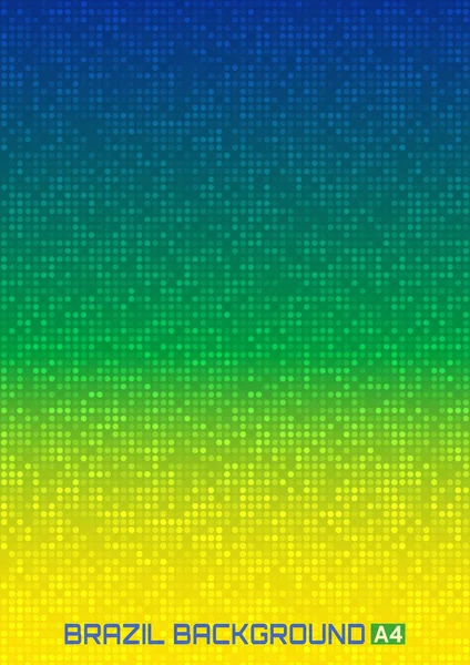 Fundo digital abstrato usando cores da bandeira do Brasil, formato a4 . — Vetor de Stock