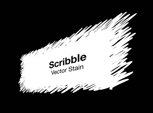 Bílá ručně kreslená tužka tvaru obdélníku. Banner na prodej. Scratch pen line skica. Skvrna od štětce. Prvky vektorového návrhu. — Stockový vektor
