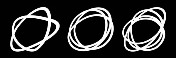 Σύνολο διανυσματικών χειρόγραφων οβάλ κύκλων χρησιμοποιώντας γραμμές σχεδίασης σκίτσων. Doodle κυκλικό πλαίσιο στοιχεία σχεδιασμού λογότυπο. Διάνυσμα σκίτσο έλλειψη στρογγυλό μολύβι εικονογράφηση. — Διανυσματικό Αρχείο