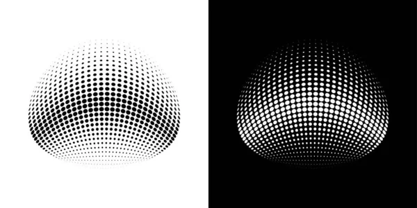 Halftone κύκλο κουκκίδες 3d λογότυπο έμβλημα στοιχείο σχεδιασμού για την τεχνολογία, ιατρική, θεραπεία, καλλυντικά. Τρισδιάστατη εικόνα με τη χρήση halftone κύκλο κουκκίδες υφή ράστερ. Εικονογράφηση διανύσματος. — Διανυσματικό Αρχείο