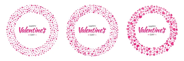 Abstract Red Hearts Circle Frame for Valentines Day Design Vector Illustration Card που απομονώνεται σε λευκό φόντο. Κάρτα Πρόσκλησης Γάμου. Happy Logo έμβλημα για την υγειονομική περίθαλψη, ιατρική, θεραπεία. — Διανυσματικό Αρχείο