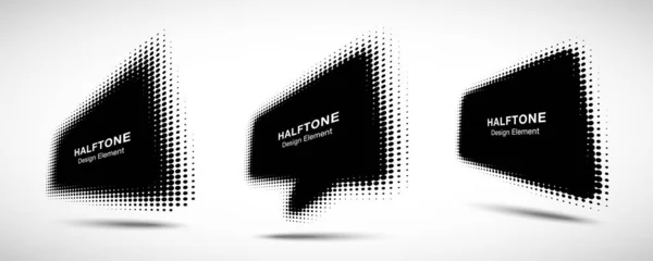 Перспектива круга Halftone абстрактные точки логотипа элемент дизайна эмблемы для технологии, медицины, лечения, косметики. Круглая приграничная икона с использованием полутоновой круглой точки растровой текстуры. Вектор. — стоковый вектор