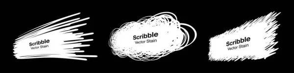 Ensemble de croquis de ligne de stylo à gratter blanc. Formes dessinées à la main crayon gribouillis. Bannière de vente. Tache de coup de pinceau. Éléments vectoriels. — Image vectorielle