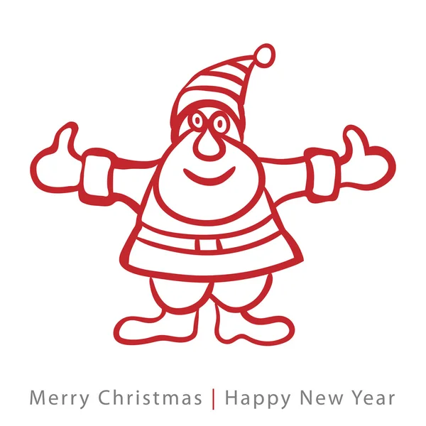 Red santa claus on white background — Stock Vector