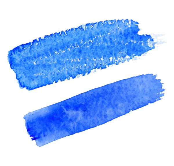 Blauwe aquarel penseelstreken — Stockvector