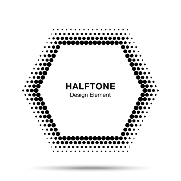 Black Abstract Halftone Design Element — Stock Vector